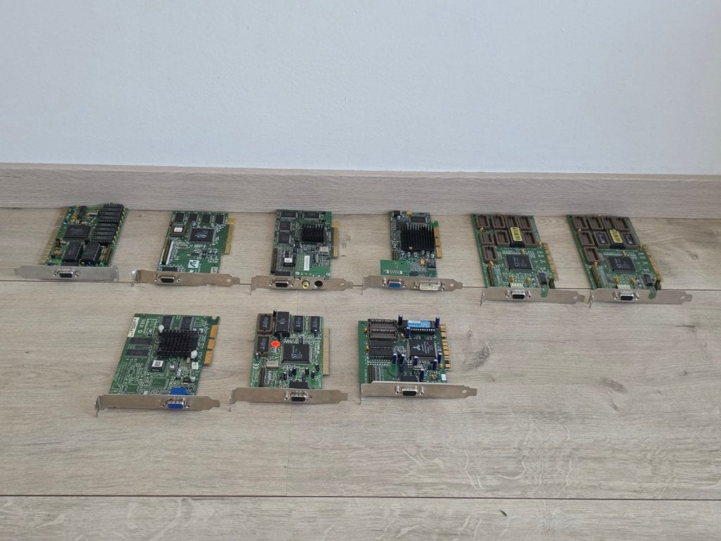 tk:Partij Vintage Videokaarten ISA PCI AGPATI S3 Matrox TNT2, Computers en Software, Ophalen of Verzenden, Gebruikt, VGA