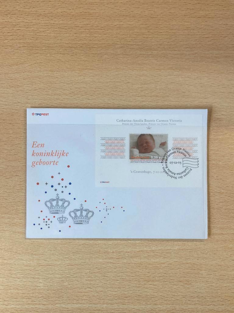 Penning en postzegel geboorte prinses Amalia 2003, Ophalen of Verzenden, Overige materialen, Nederland