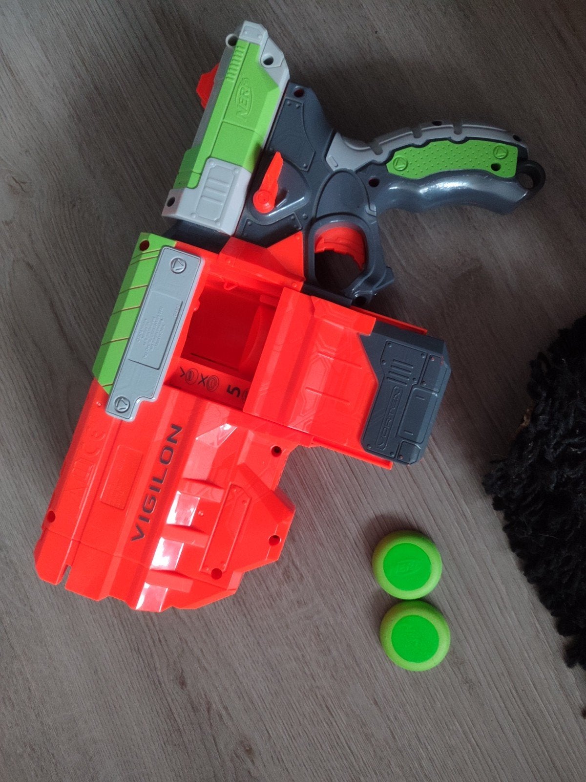 Nerf Vortex Vigilon Blaster met schijven, Kinderen en Baby's, Ophalen of Verzenden, Gebruikt, Jongen of Meisje
