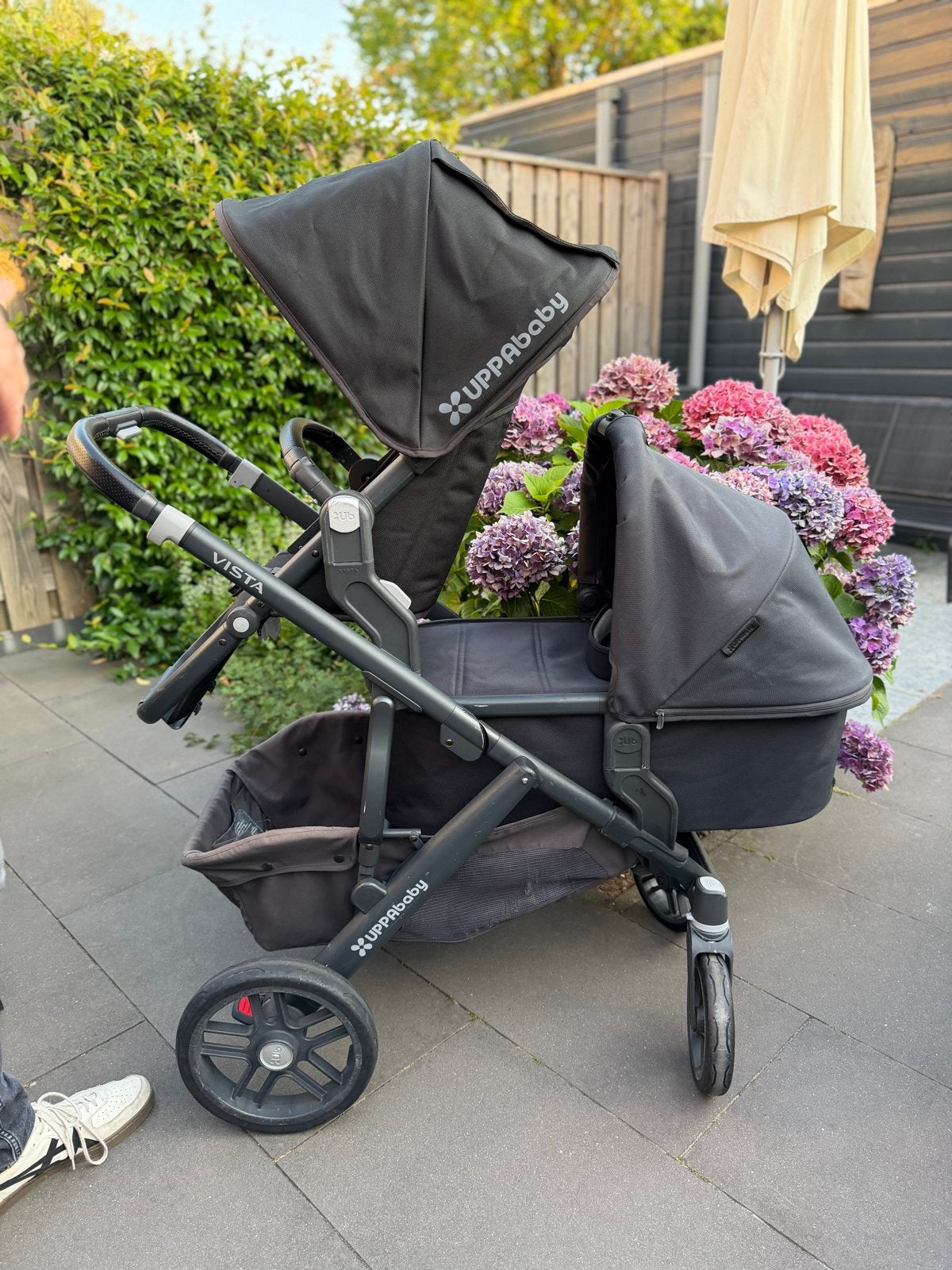 UPPAbaby Vista Combiwagen met reiswieg en zitje, Gebruikt, Combiwagen, Met reiswieg, Ophalen