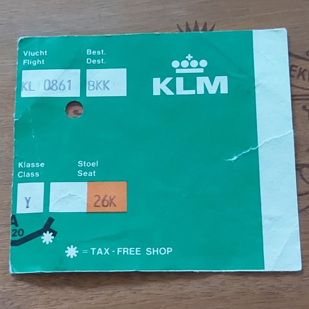 1977 KLM BOARDING PASS, Ophalen of Verzenden, Gebruikt, Overige typen