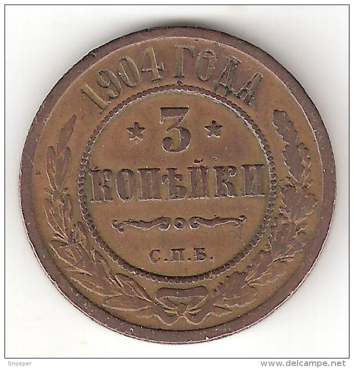 russia 3 kopeks 1904 km 11.2 fr+, Verzenden, Rusland, Losse munt