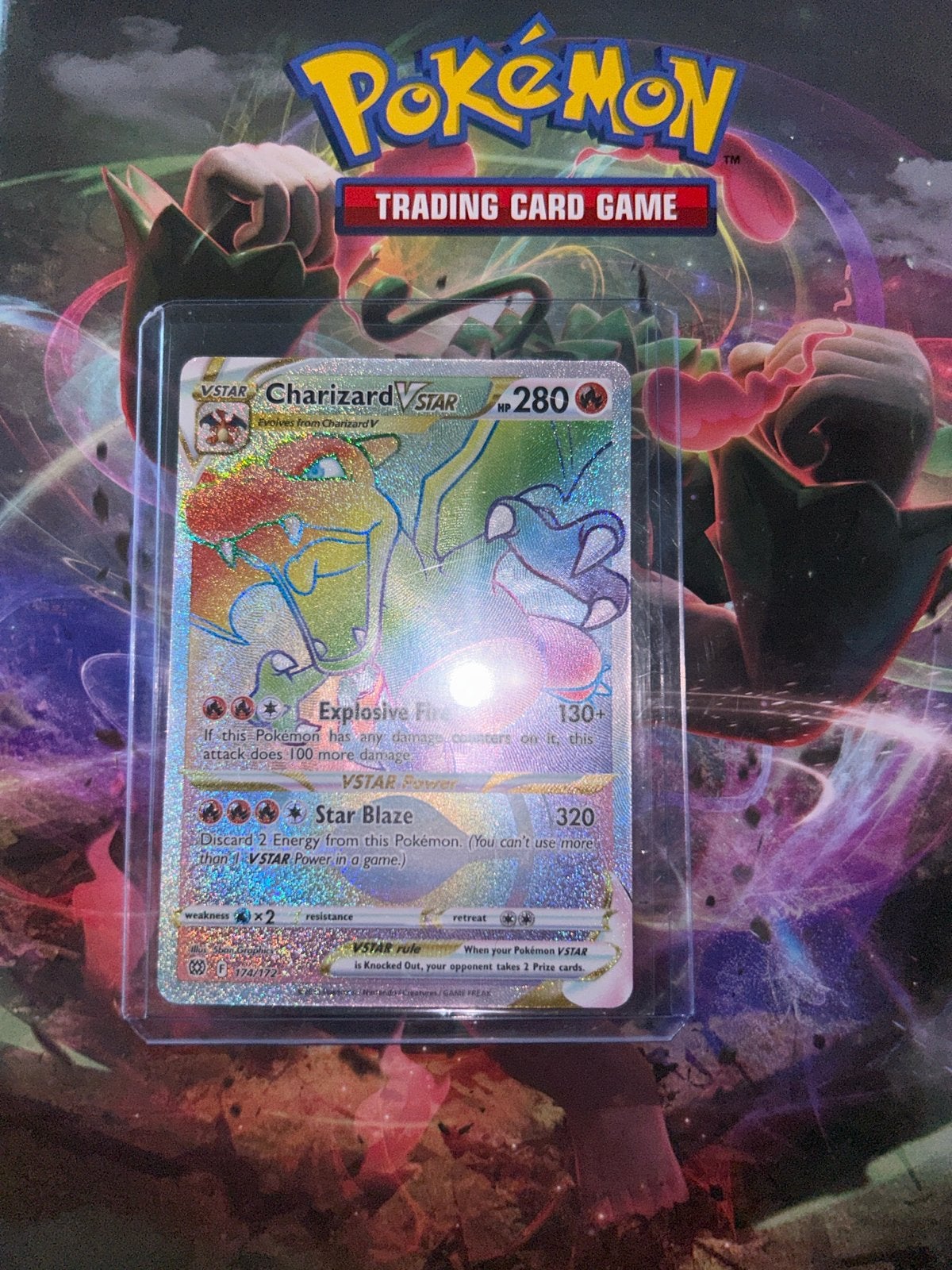Charizard VSTAR 174/172 Pokémon kaart - Perfecte staat, Ophalen, Zo goed als nieuw, Losse kaart, Foil
