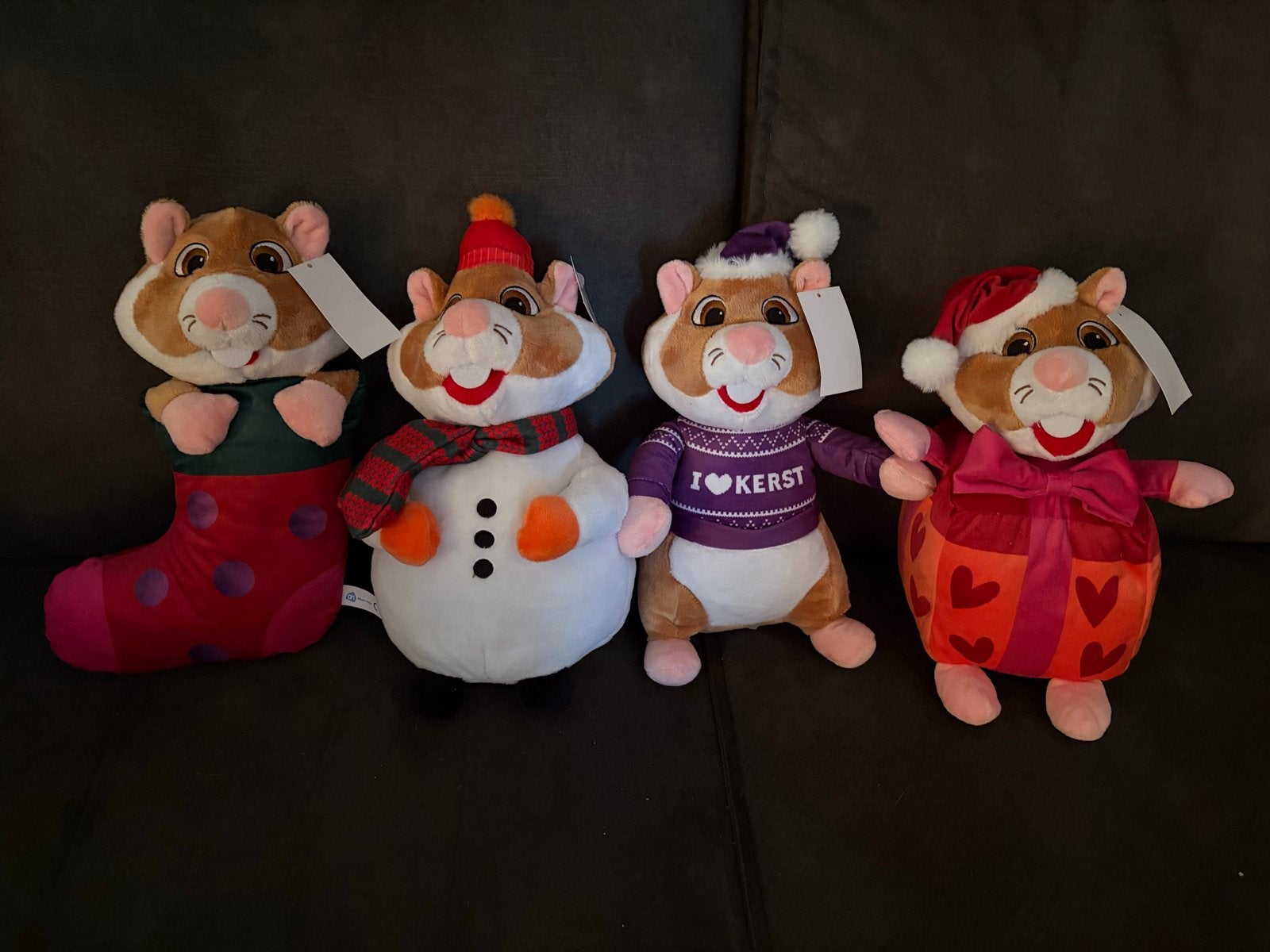 4 Kerst Hamsters Knuffels - Nieuw met labels, Ophalen, Hamster, Nieuw, Met label