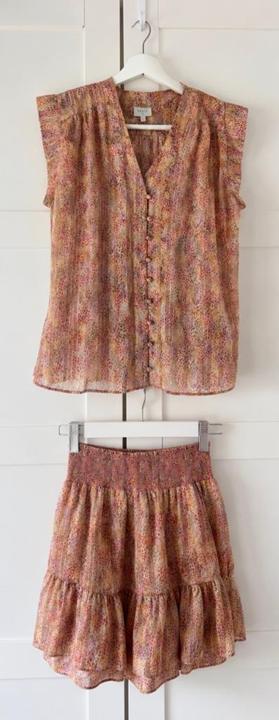 Dante 6 Zomerse set: blouse en rokje met print, Kleding | Dames, Rokken, Maat 38/40 (M), Overige kleuren, Ophalen of Verzenden