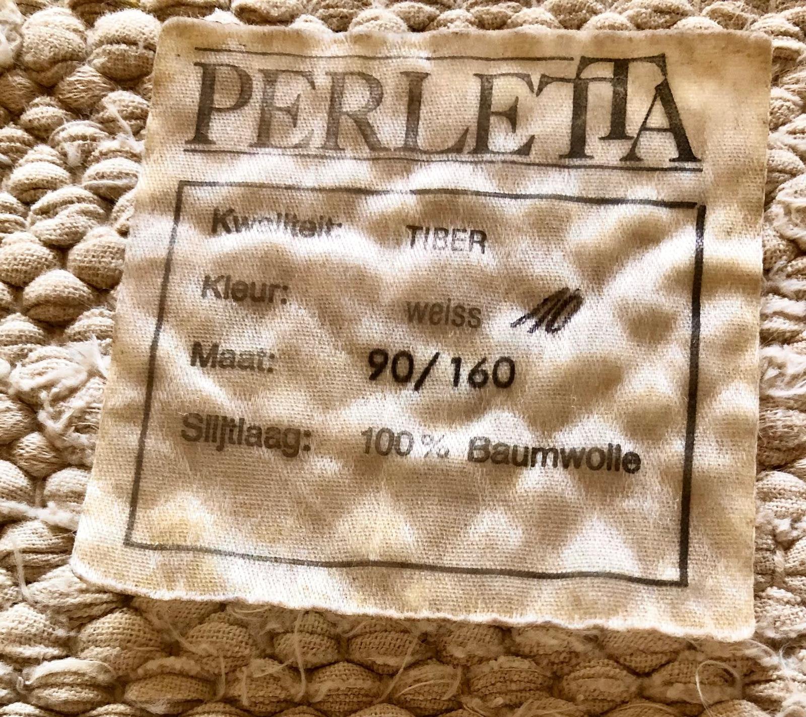 Perletta Vloerkleed Crème / Wit / 90 - 1.60 / 100 % Cotton, Ophalen of Verzenden, Zo goed als nieuw, Crème, Tapijt