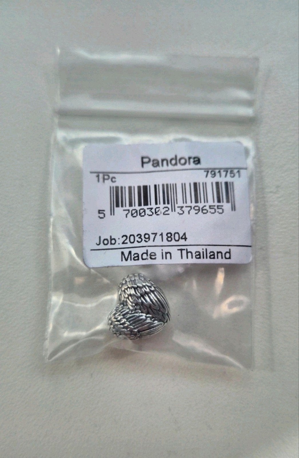 Pandora Angelic Feathers Heart bedel, Sieraden, Tassen en Uiterlijk, Piercings, Ophalen of Verzenden, Nieuw, Zilver, Overige typen