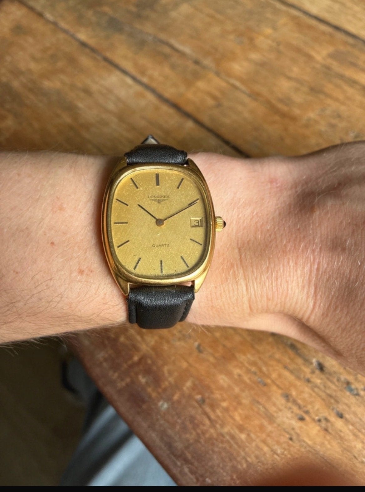 Longines Vintage horloge goud, Ophalen, Overige materialen, Met bandje, Polshorloge