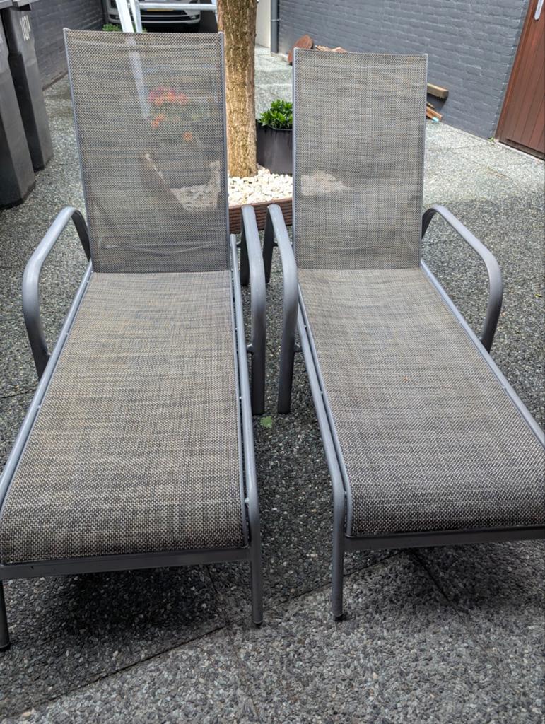 Ligbedden - 4 standen, stapelbaar, 200 cm lang, Tuin en Terras, Tuinmeubel-accessoires, Ophalen