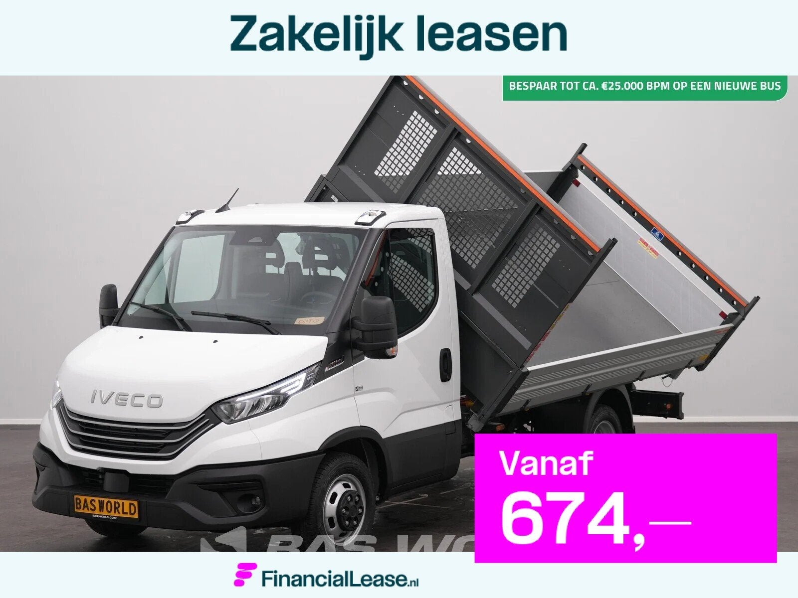Iveco Daily 35C21 3.0L Automaat Driezijdige Kipper Dubbelluc, Automaat, Stof, Euro 6, 4 cilinders