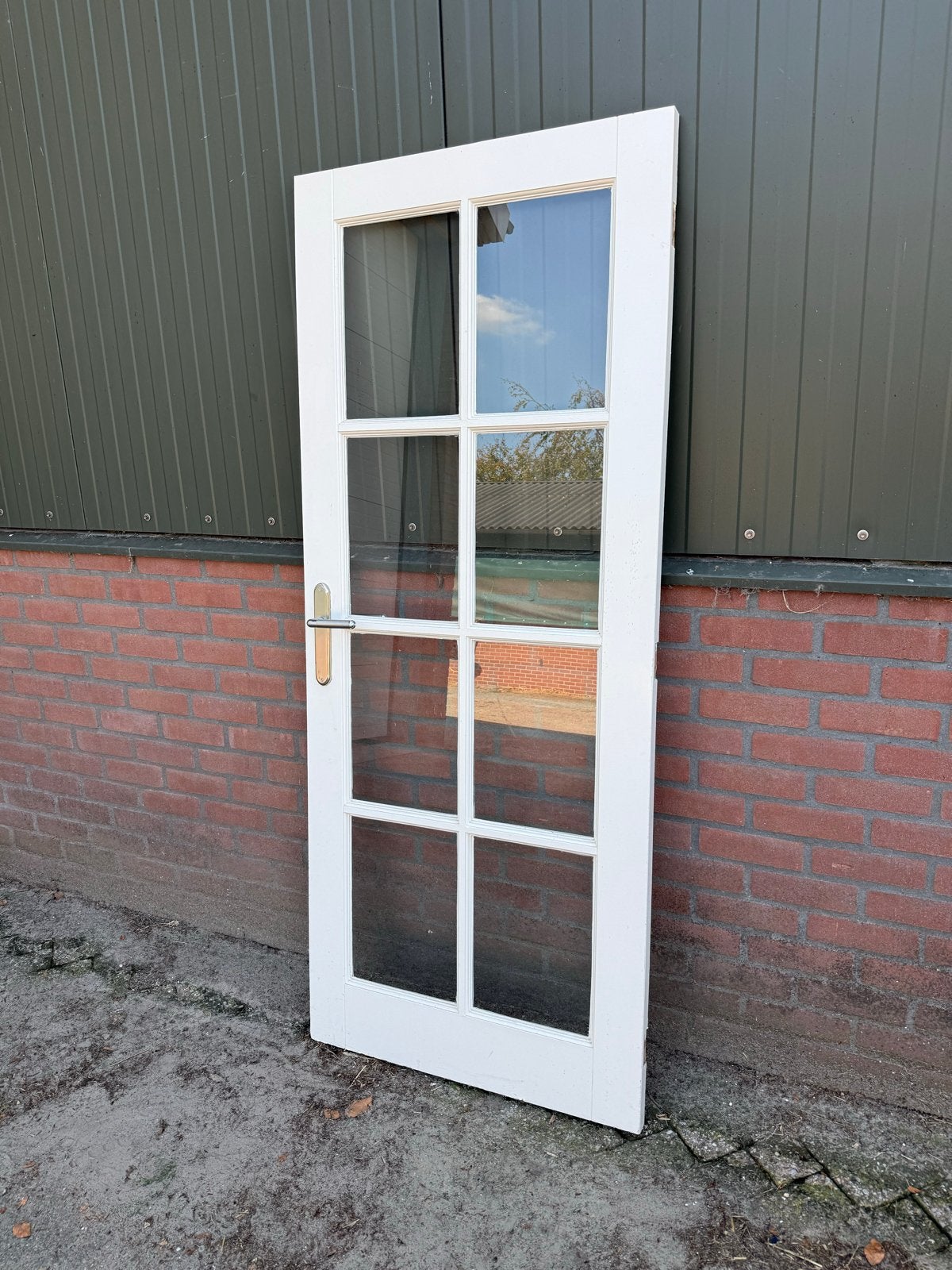 Witte hardhouten Binnendeur, Doe-het-zelf en Verbouw, Ophalen, 80 tot 100 cm, Binnendeur, Zo goed als nieuw