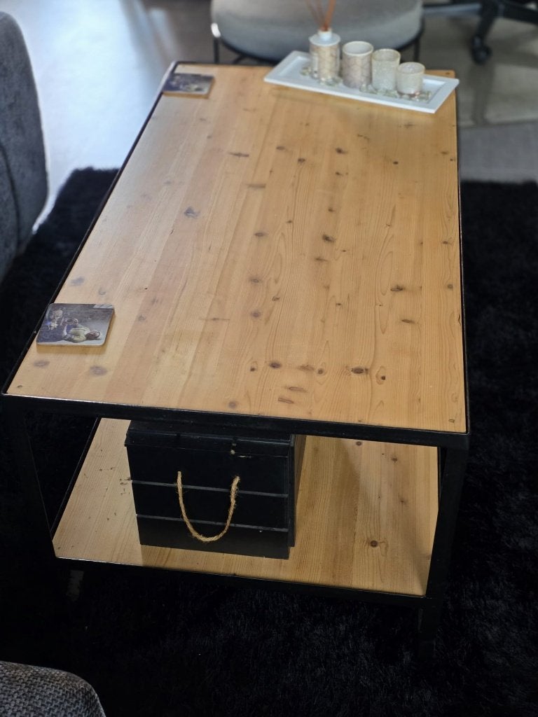 salontafel industrieel, Ophalen, 100 tot 150 cm, 50 tot 100 cm, Zo goed als nieuw