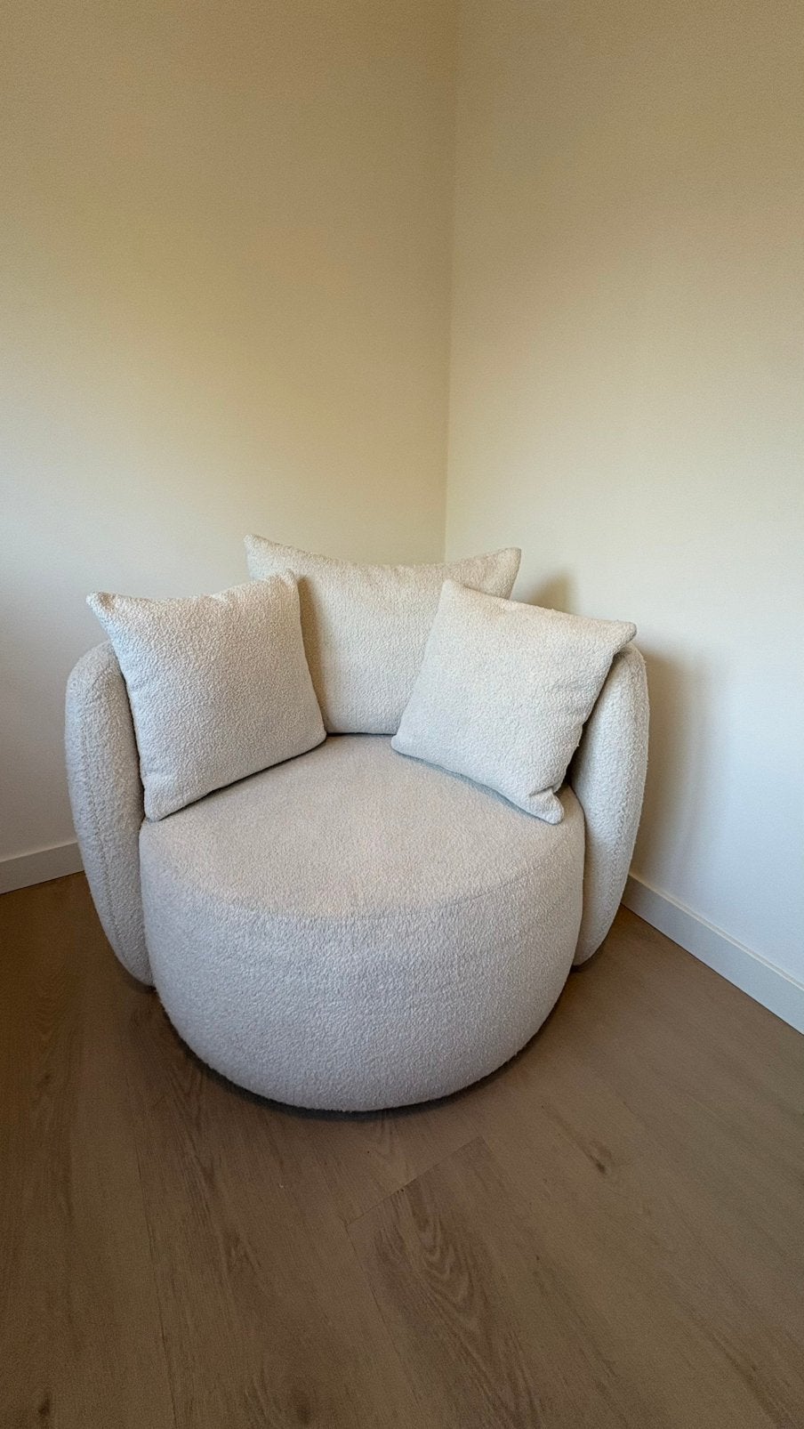 Goossens Terra fauteuil boucle stof, Ophalen, 75 tot 100 cm, Zo goed als nieuw, Stof