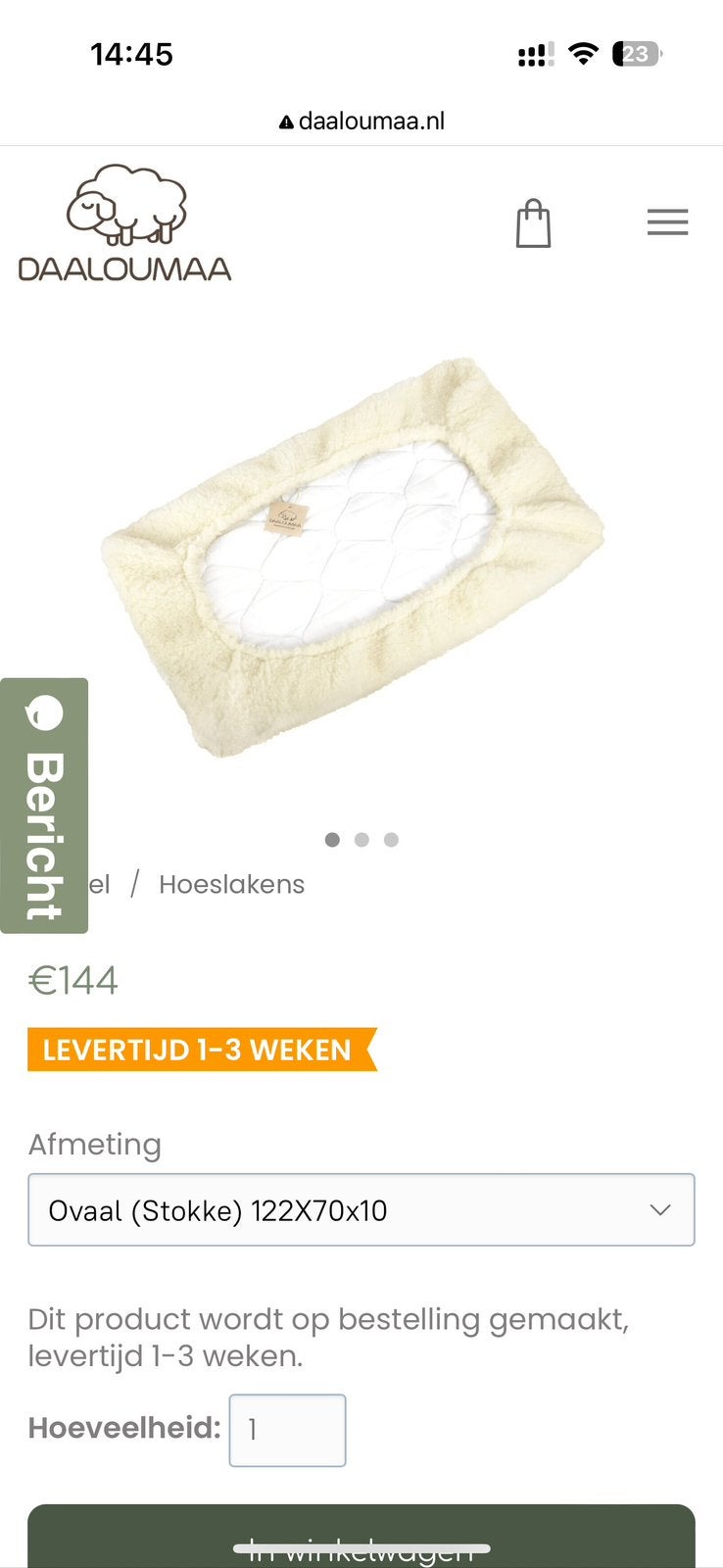 Daaloumaa Teddy merino hoeslaken dubbelzijdig Stokke ovaal, Ophalen, Overige merken, Jongetje of Meisje, Wit