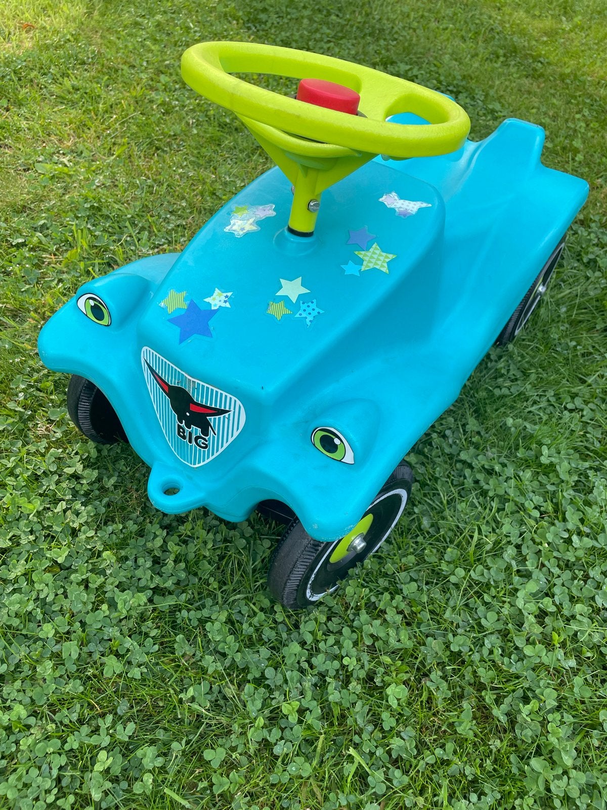 Big Bobby Car Loopauto - Blauw met stickers, Ophalen, Gebruikt, Loopvoertuig