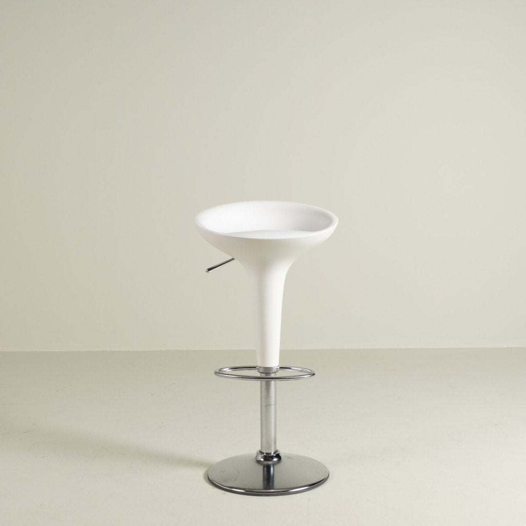Magis Bombo Barkruk Wit Kunststof - Chroom, Huis en Inrichting, Niet ingevuld, 5 krukken of meer, Magis, Niet ingevuld