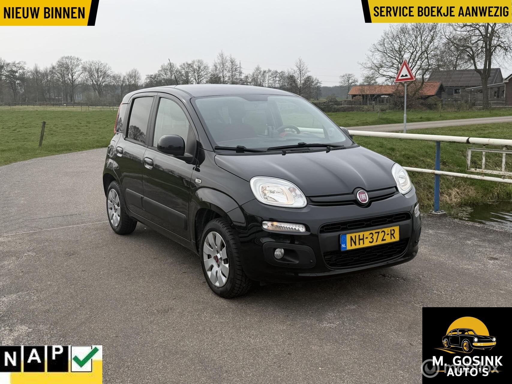 Nette goed onderhouden Fiat Panda 0.9 TwinAir Lounge clima, Auto's, Fiat, Voorwielaandrijving, Euro 6, Panda, Zwart