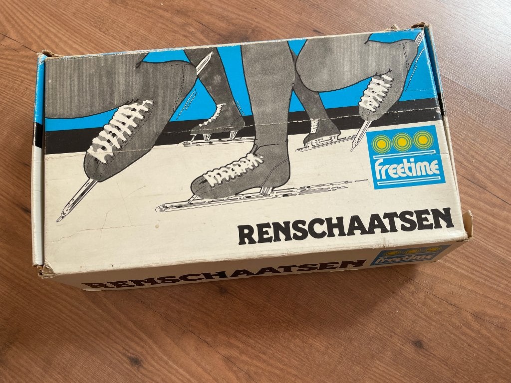 Vintage Freetime lage noren / renschaatsen in originele doos, Overige merken, Gebruikt, Ophalen of Verzenden, Noren