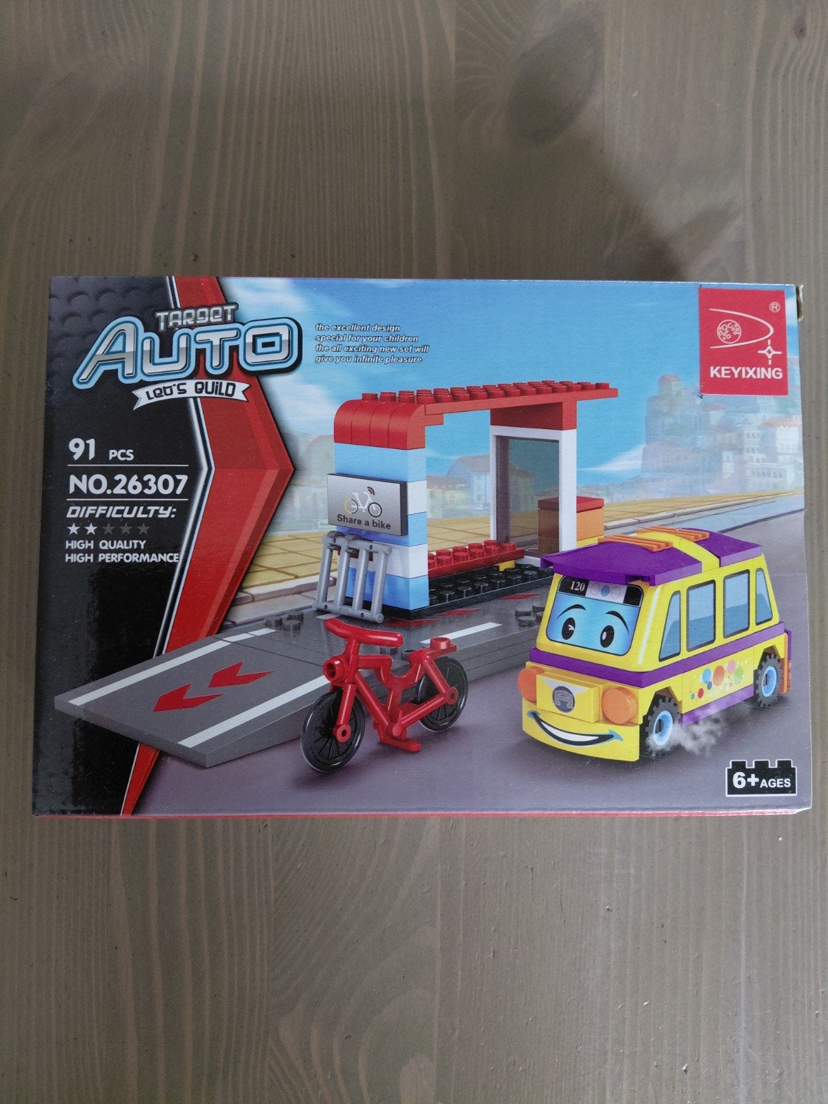 KEYIXING Target Auto bouwstenen set - Bus en fiets, Ophalen of Verzenden, Nieuw, Overige merken