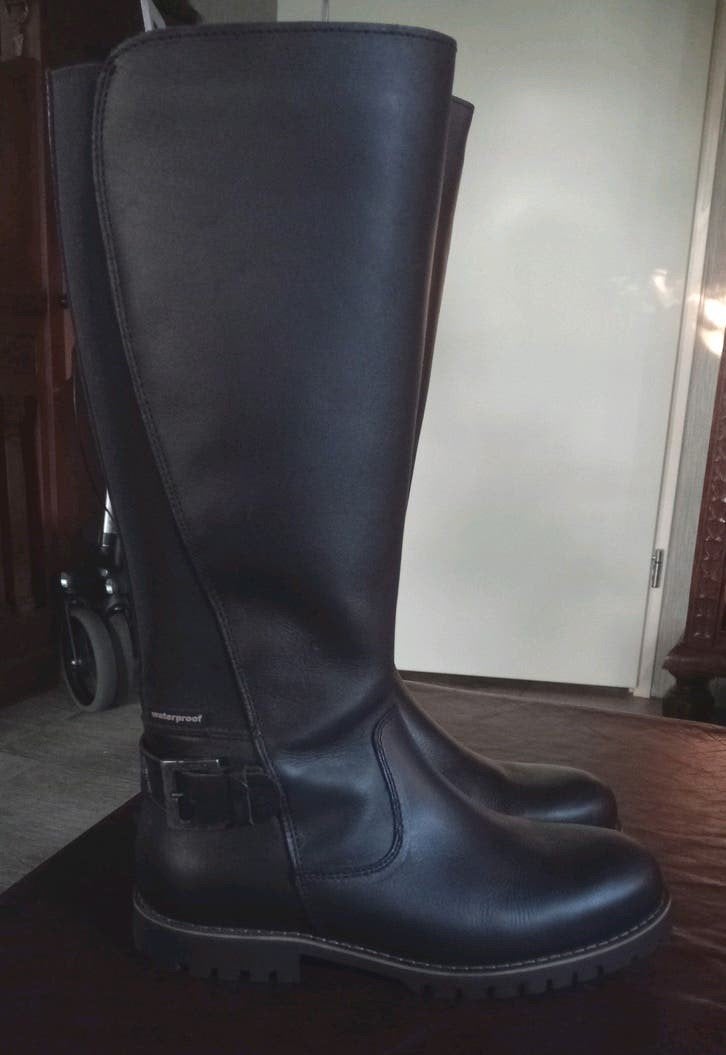 Human Nature - Nieuwe Donker Bruine Leren Laarzen - Maat 38, Kleding | Dames, Schoenen, Hoge laarzen, Bruin, Nieuw, Ophalen of Verzenden
