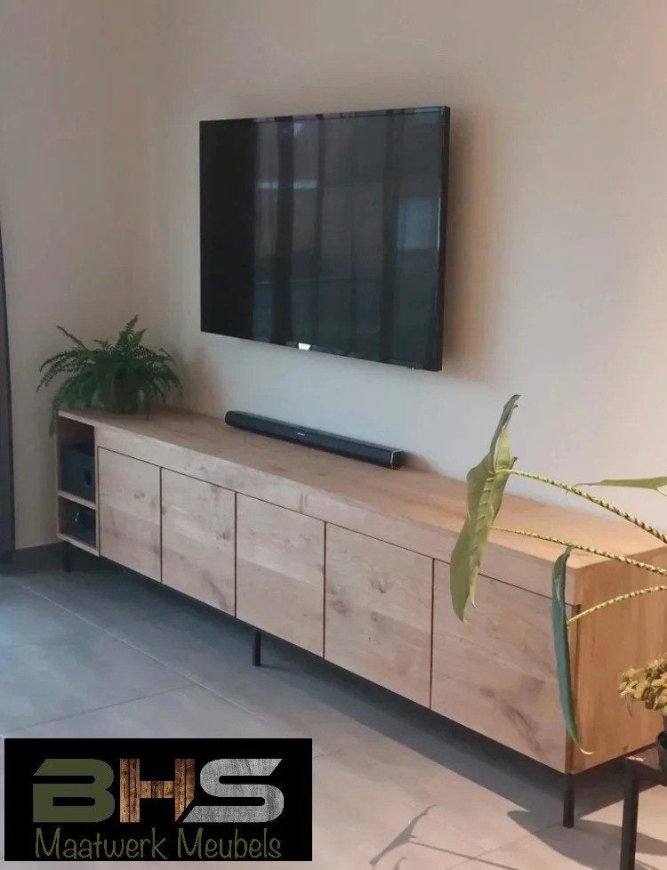 Tv-meubel Nola - volledig op maat en naar wens! #eiken, BHS Maatwerk Meubels, Info@bhs-maatwerkmeubels.nl, Nieuw, Ophalen of Verzenden