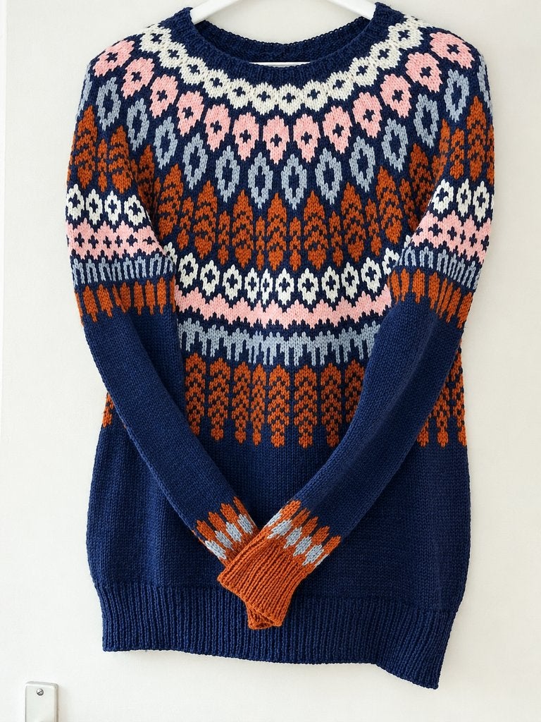 Handgebreide 100% wollen trui - Warm & Zacht, Maat 38/40 (M), Meerkleurig, Nieuw, Novita Wonder Wool