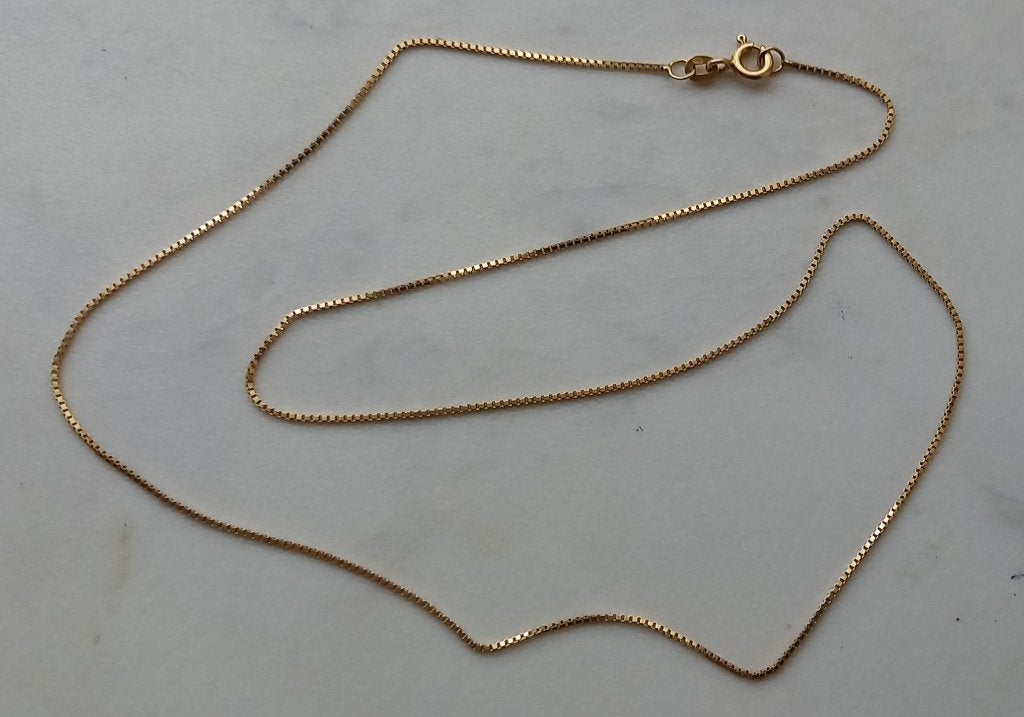 Vintage ''FBM'' 14k gouden venetiaanse ketting, Verzenden, Gebruikt, Goud, Goud