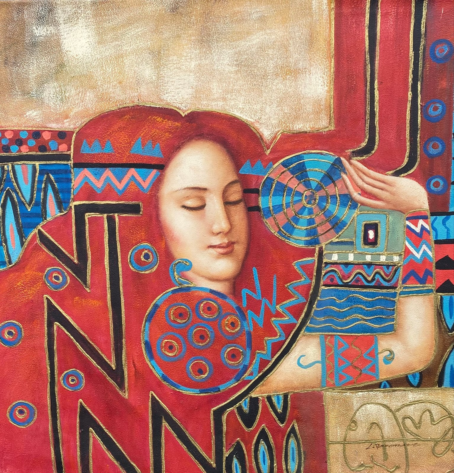 Groot origineel kleurrijk schilderij 100x100– moderne kunst, Ophalen of Verzenden
