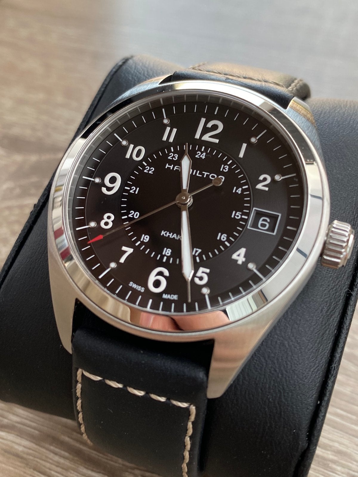 Hamilton Khaki Field 38mm zgan, Ophalen of Verzenden, Zo goed als nieuw, Staal