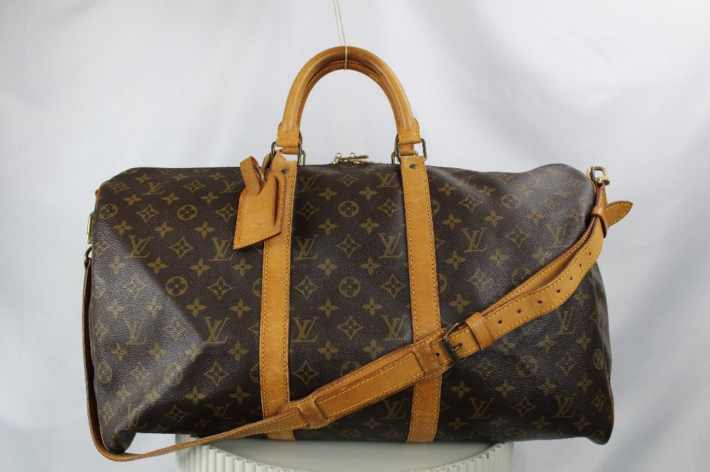 Louis Vuitton Keepall 50 Bandouliere - 1386, 30 cm of meer, Gebruikt, Bruin, Minder dan 35 cm