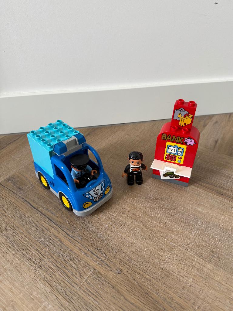 ZGAN Lego Duplo politie bus auto patrouille set 10809 bank, Ophalen of Verzenden, Zo goed als nieuw, Compleet, Duplo