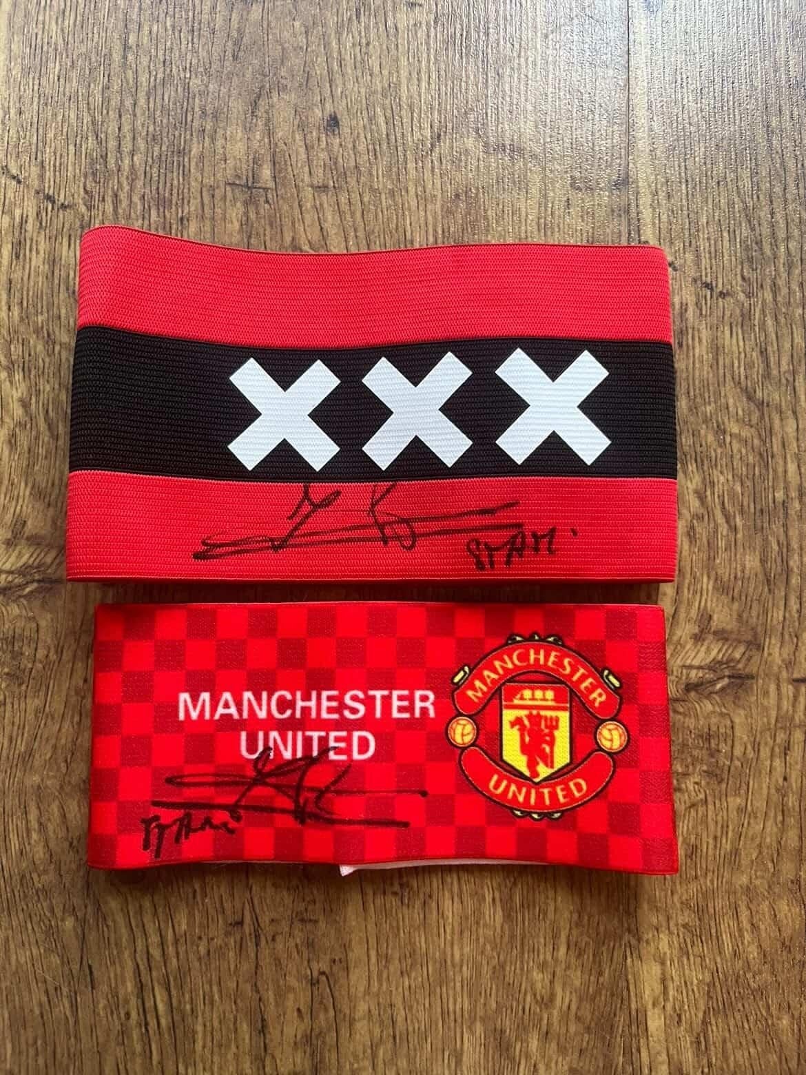 Gesigneerde Ajax aanvoerdersband Jaap Stam + videobewijs, Sport en Fitness, Voetbal, Ophalen of Verzenden, Zo goed als nieuw, Clubaccessoires
