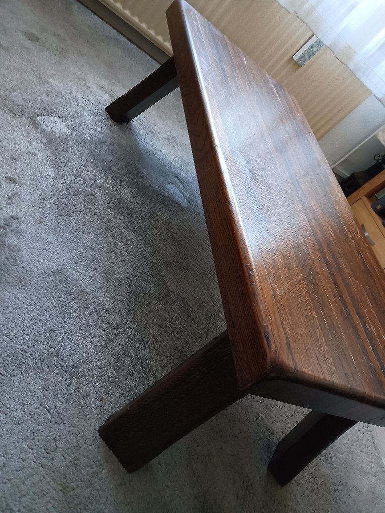 Salon tafel, Ophalen, Gebruikt, 100 tot 150 cm, Eikenhout