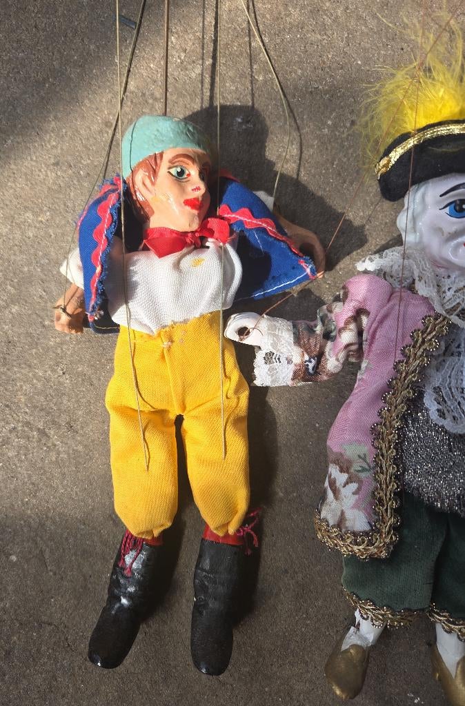 Set oude marionetten Milos Kasal Praha poppenmaker, Antiek en Kunst, Kunst | Niet-Westerse kunst, Ophalen