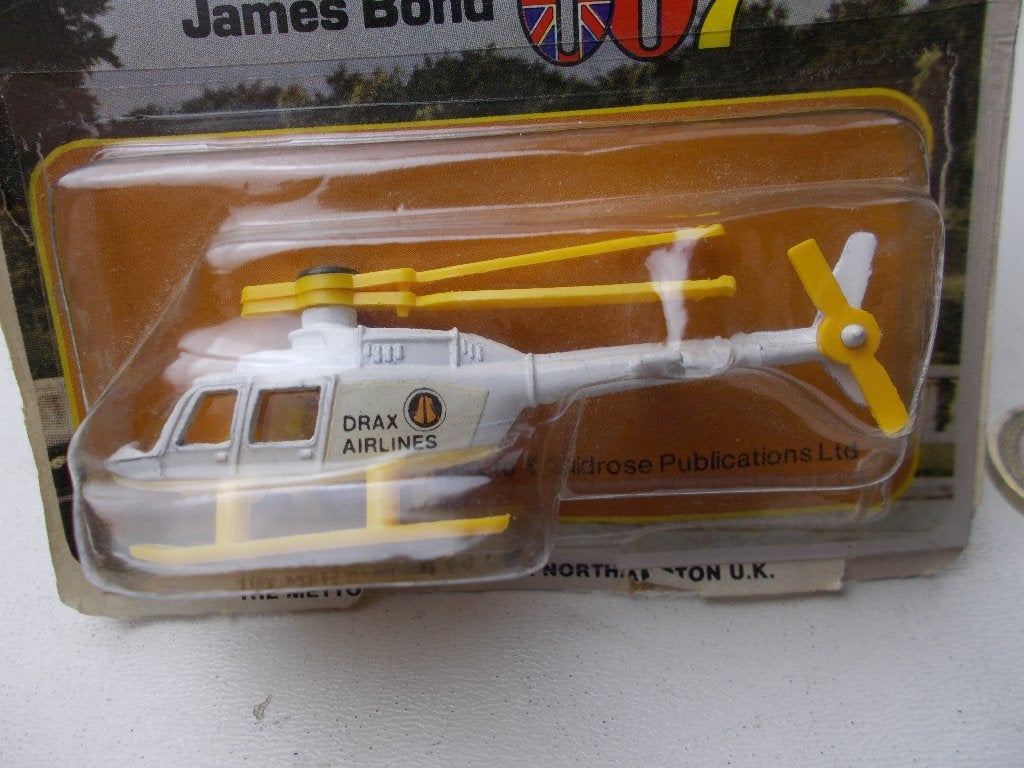 1979 Corgi Juniors 73 JAMES BOND DRAX HELIKOPTER (Blister.), Ophalen of Verzenden, Zo goed als nieuw, Overige typen, Corgi