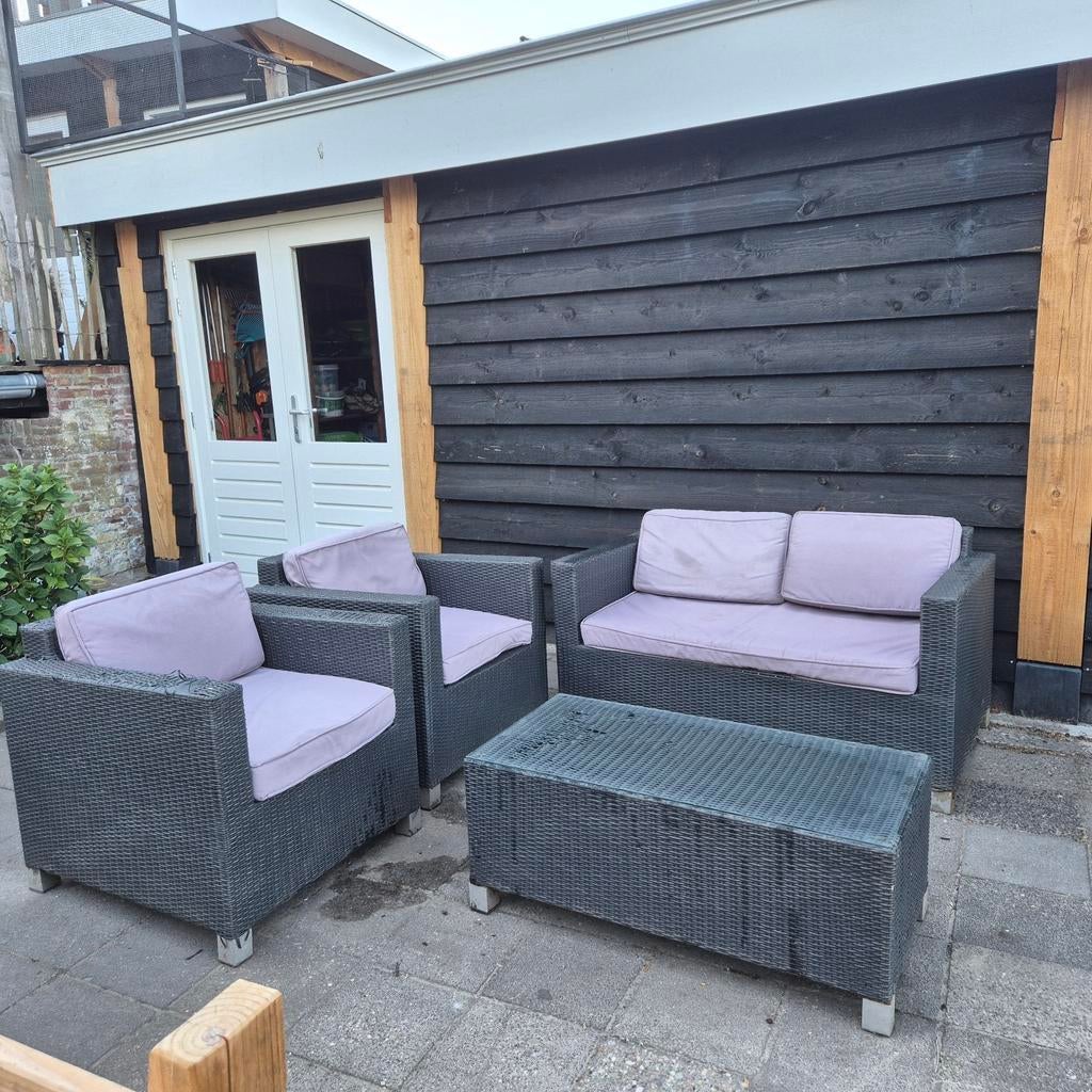 Bois le Duc Loungeset met 2 Stoelen, Bank en Salontafel, Tuin en Terras, Ophalen, Gebruikt, Bank