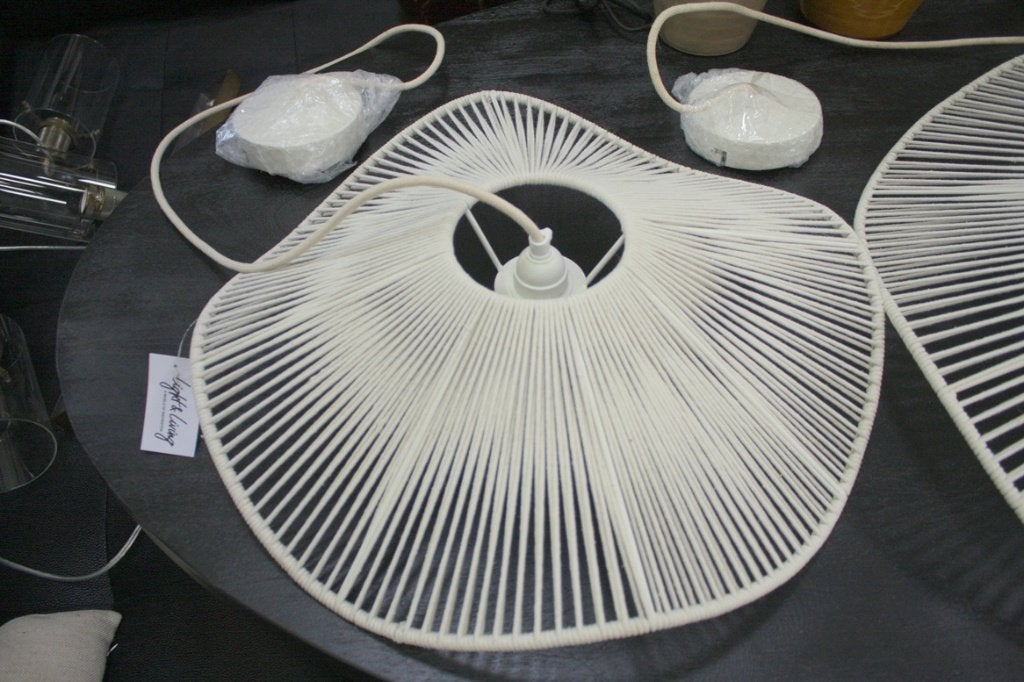3 x hanglamp RAFA Light & Living touw organisch creme Ø50, Ophalen of Verzenden, Zo goed als nieuw, Metaal