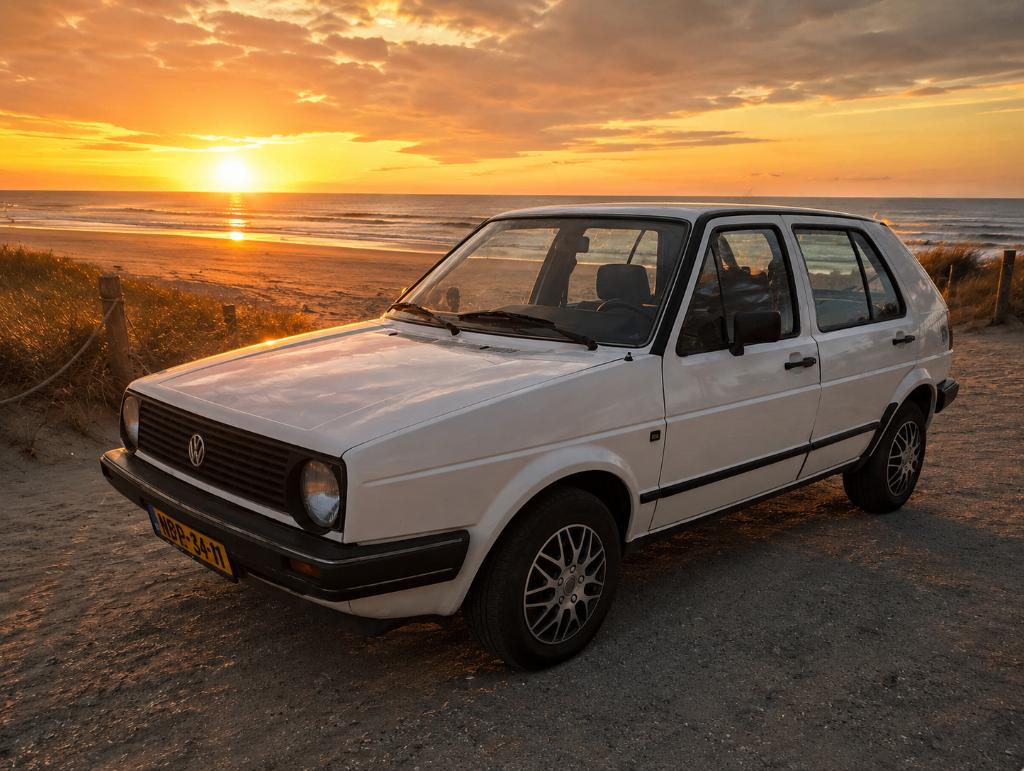 VW Golf diesel oldtimer 5-deurs 5 versnellingen APK 07-2027, Stof, 54 pk, Zwart, 4 cilinders