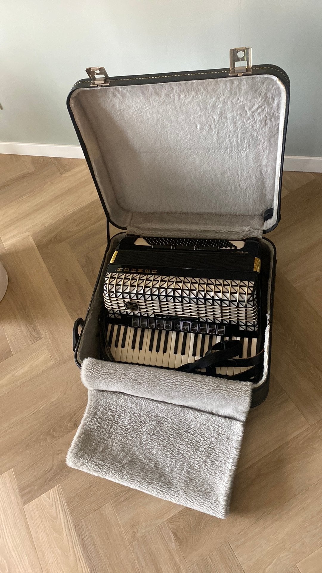 Hohner Atlantic accordeon, Ophalen, Gebruikt, Met koffer, Toetsaccordeon