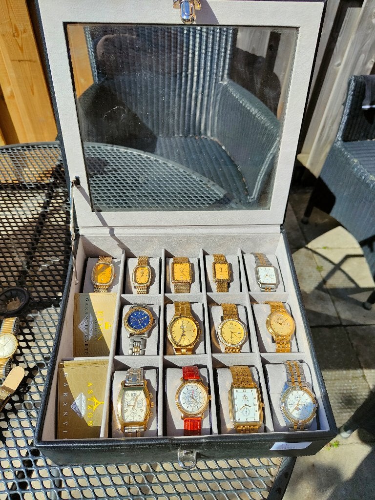 heren horloge, Seiko, Leer, Staal, Polshorloge