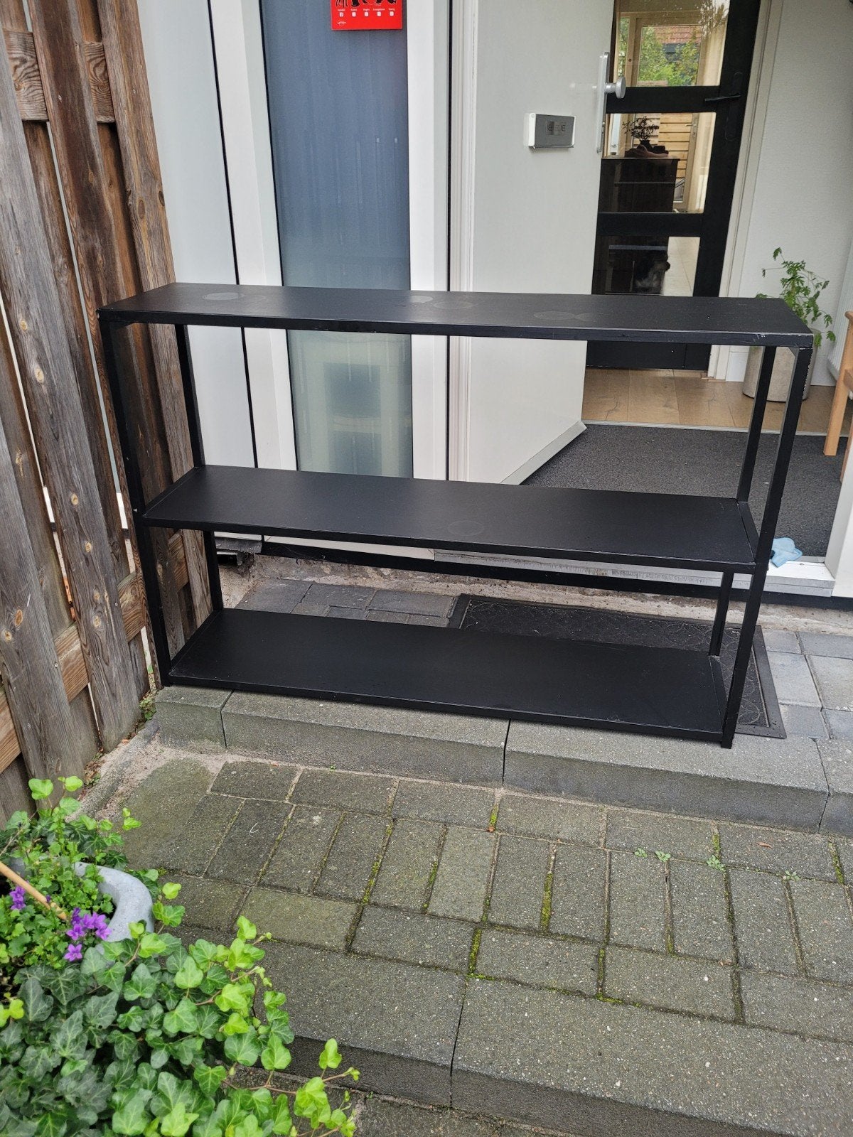 Sidetable zwart metaal met 3 planken, Ophalen, Gebruikt