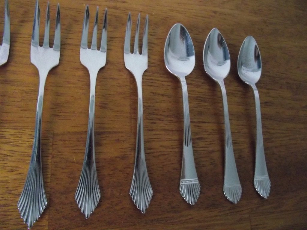 6 waaier Palmet bestek 4 theelepel Sola GZ 654 2 vorkjes p s, Antiek en Kunst, Antiek | Bestek, Ophalen of Verzenden