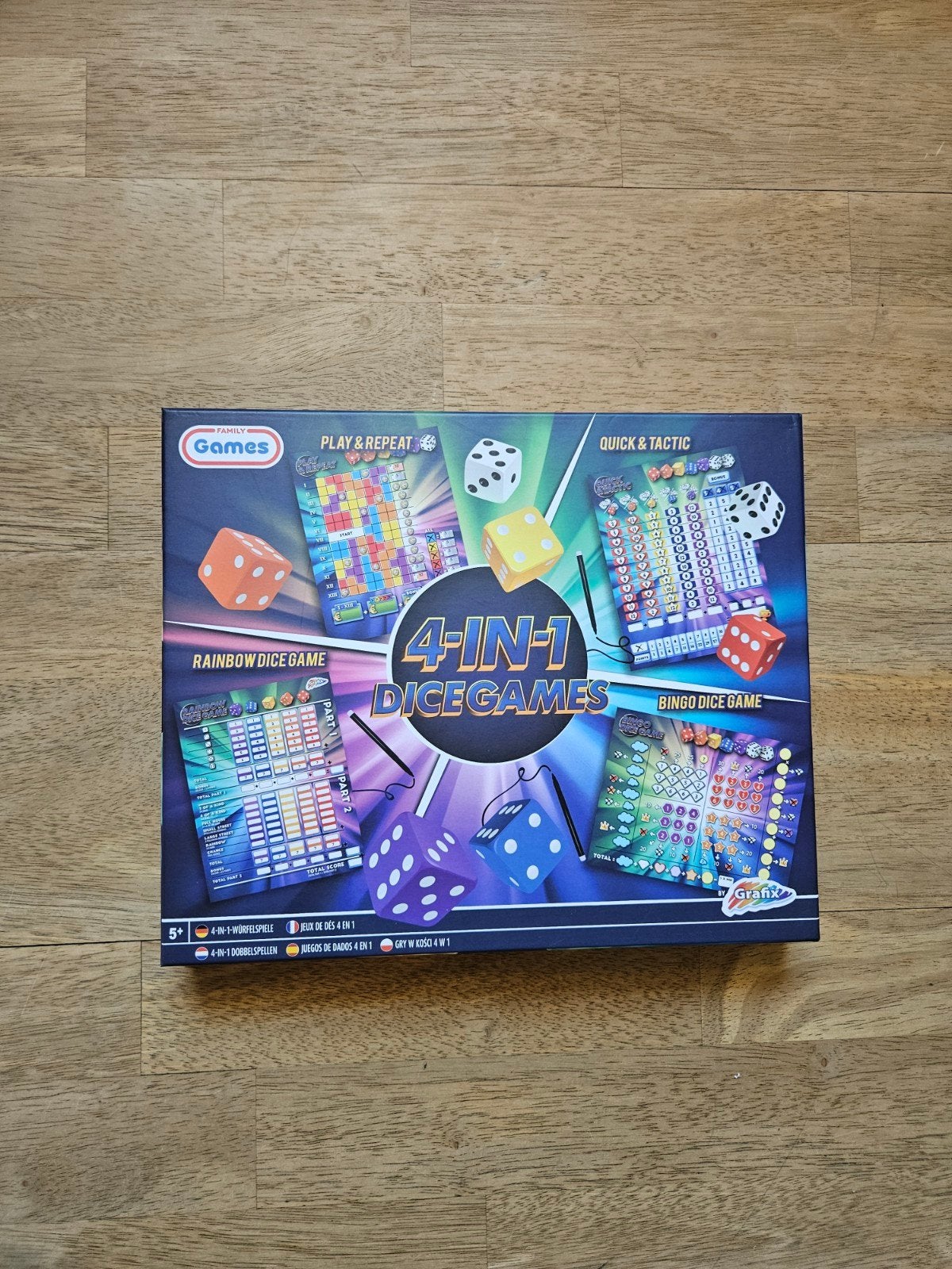 4-in-1 Dicegames, Drie of vier spelers, Ophalen of Verzenden, Nieuw, Grafix