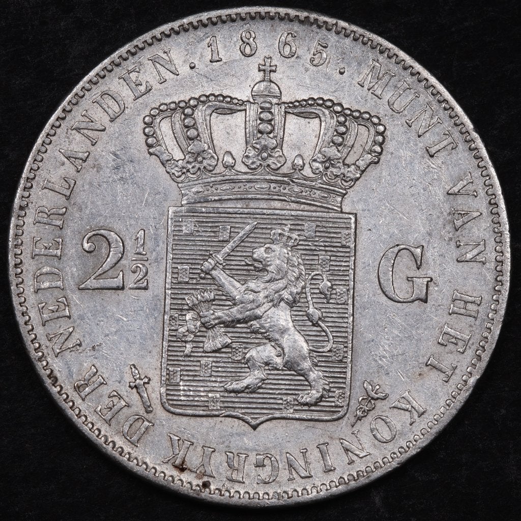 Rijksdaalder 1865. Pr. (P), Koning Willem III, Zilver, Ophalen of Verzenden, Losse munt