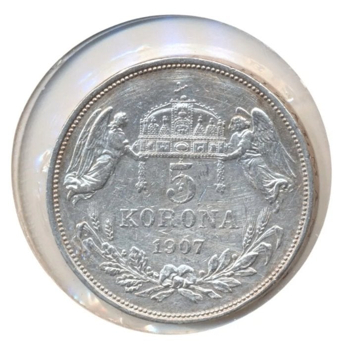 Oostenrijk-Hongarije (H) 5 Korona 1907 K.B. (Zeer fraai-)