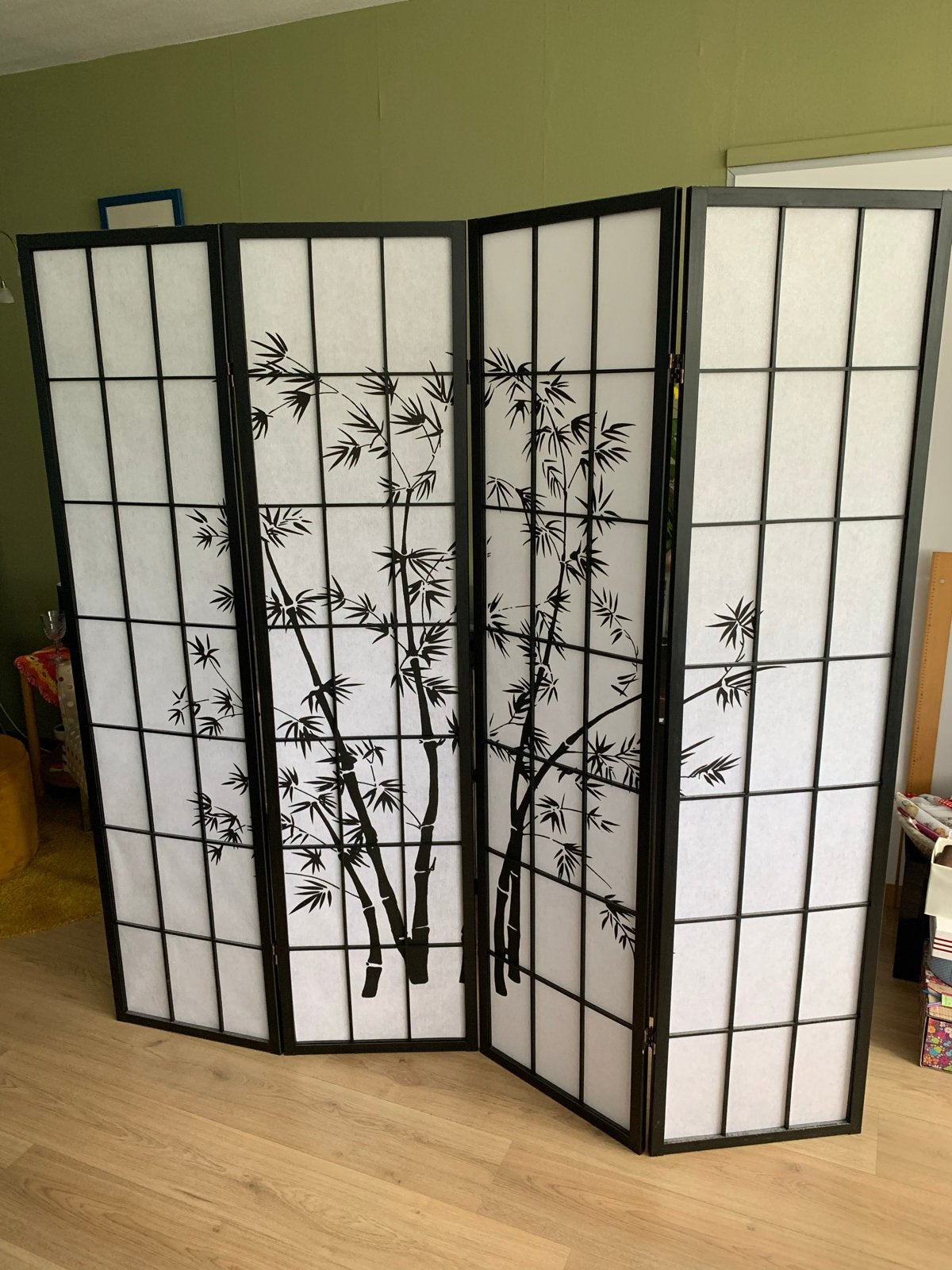 Origineel Japans kamerscherm met bamboe design, Ophalen, Zo goed als nieuw