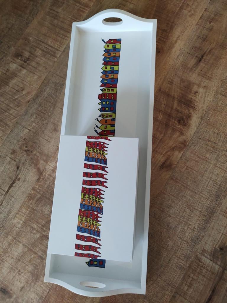Decoratieve theedoos en dienblad, Ophalen of Verzenden, Zo goed als nieuw