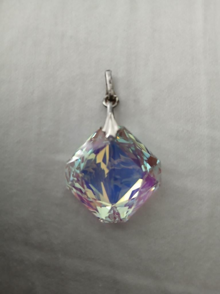 Swarovski kristal hanger Zilver 835  gemerkt, Ophalen of Verzenden, Zo goed als nieuw, Zilver, Zilver