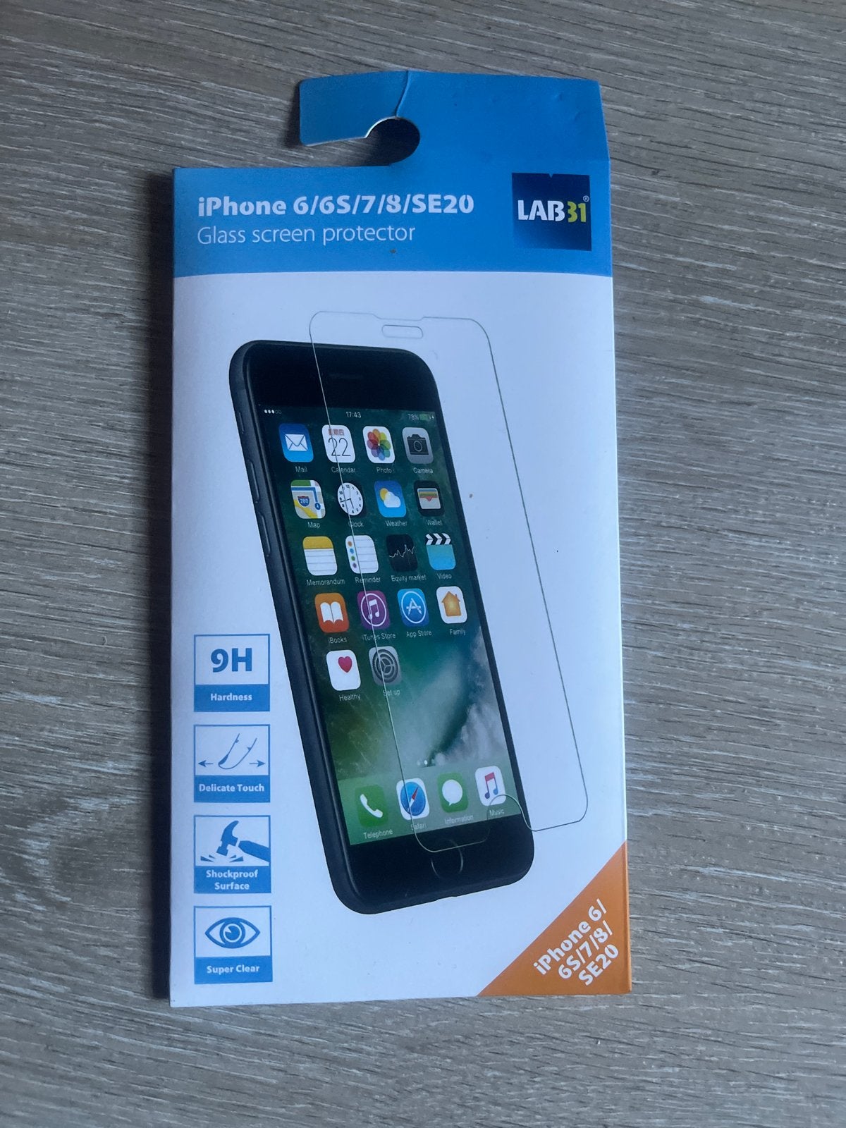 LAB31 Glazen Screenprotector voor iPhone 6/6S/7/8/SE20, IPhone 6, Krasbestendig, Overige merken, Nieuw
