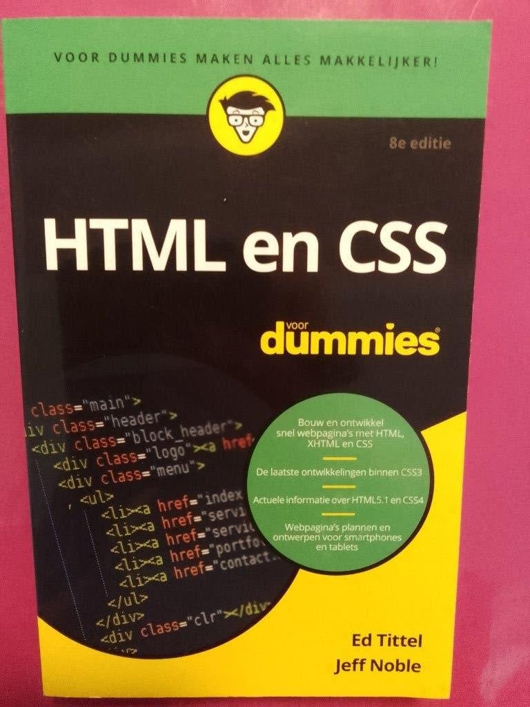 HTML en CSS voor dummies 8e Editie, Boeken, Ophalen of Verzenden, Nieuw, Software